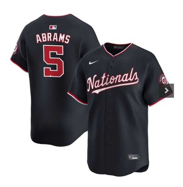 Men%27s Washington Nationals #5 CJ Abrams Navy 2024 Alternate Limited Stitched Baseball Jersey Dzhi->kansas city royals->MLB Jersey